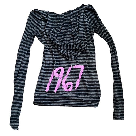 BKE Lounge Y2K Vintage Zip Up Lightweight Sheer Hoodie Jacket - Picture 2 of 11